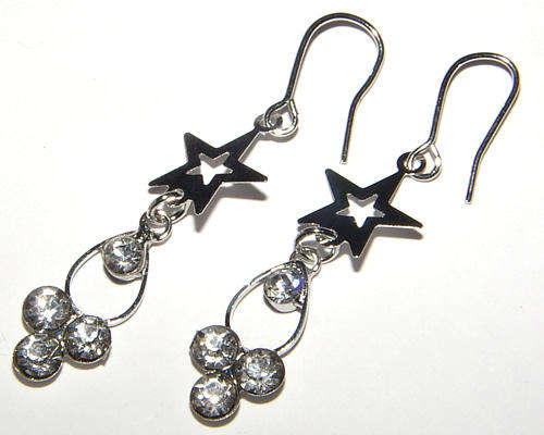 *** PRETTY*** CZECH RHINESTONE DANGLING EARRINGS!!!