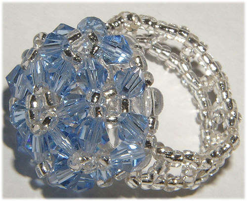 ***CUTE!!!*** FACETED CRYSTAL GLASS MUSHROOM RING - NEW!