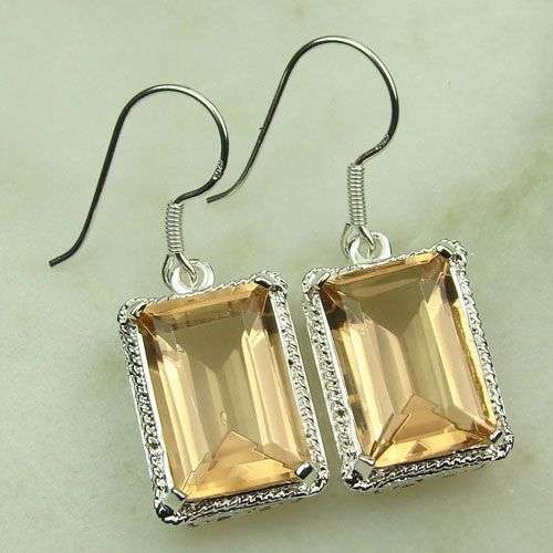 ***NATURAL GEMSTONES!!!***STUNNING NATURAL MORGANITE IN STERLING SILVER EARRINGS!!!
