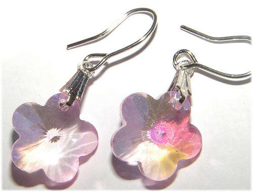 ***NEW!*** BEAUTIFUL ALPACA SILVER CRYSTAL DANGLING EARRINGS!!!