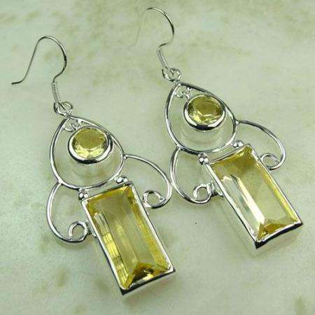 ***NATURAL GEMSTONES!!!***STUNNING NATURAL CITRINE IN STERLING SILVER EARRINGS!!!