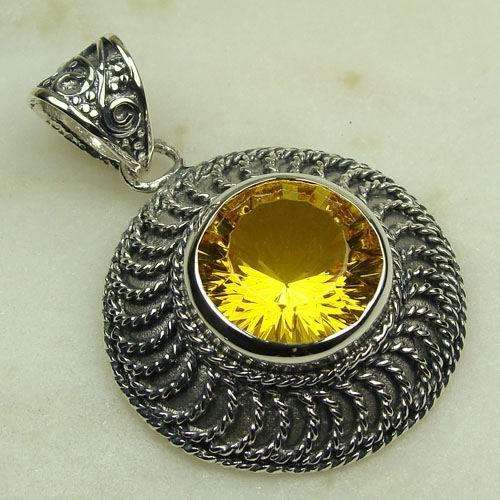 ***NATURAL GEMSTONES!!!***STUNNING NATURAL CITRINE IN STERLING SILVER PENDANT!!!