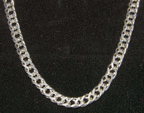 **ITALY!** Heavy Guage! Solid Sterling Silver FANCY ITALIAN Double Curb Link Bracelet!
