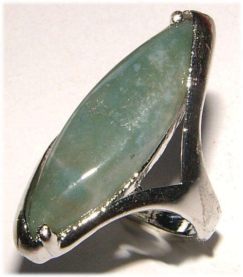 *** AU NATURAL!!*** NATURAL CHRYSOPRASE SILVER BLING RING - NEW!