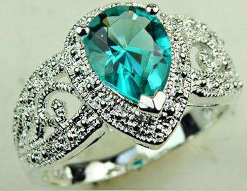 ***NATURAL GEMSTONES!!!***STUNNING GREEN AMETHYST IN STERLING SILVER RING!!!