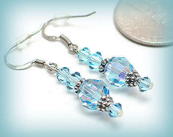 GENUINE SWAROVSKI STERLING SILVER CRYSTAL DANGLING EARRINGS