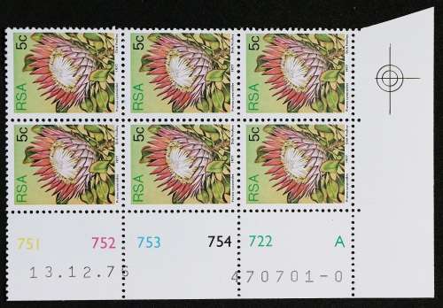 SACC 422,422a:3rd Def. Iss. 5c: 11 Contr. Blks., A and B.Diff dates and Margins.Cyl. No.751-754 722