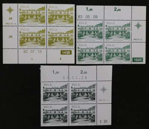 SACC 515:515a:516:516a-d: 4th Def. Iss. 1c-2c: 9 Plate Blks. Diff.dates, Diff. Cyl. Plate Nos.MNH.