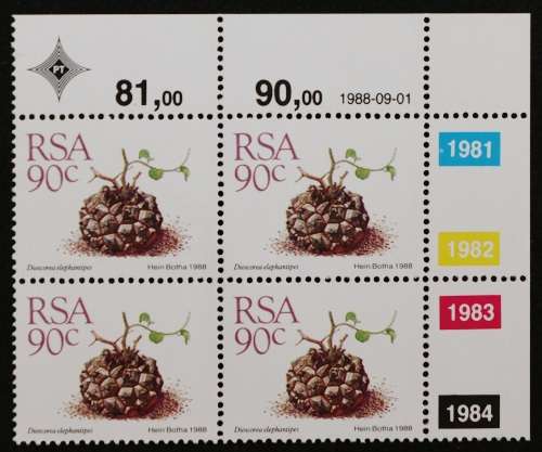 SACC 679:680: 5th Def. Iss. 50c: 90c: 3 Contr. Blks. Diff. Dates and Cyl. Nos. MNH.