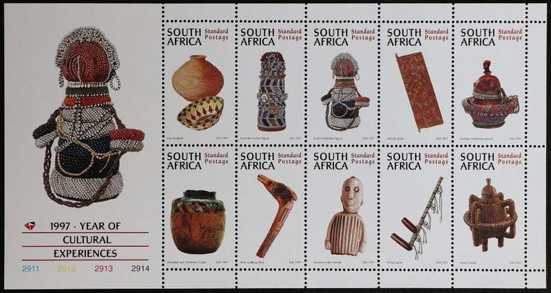 SACC 1030: 1997. Year of Cultural Exper. Sheetlet of 10, Cyl. Nos. 2911 - 2914. MNH