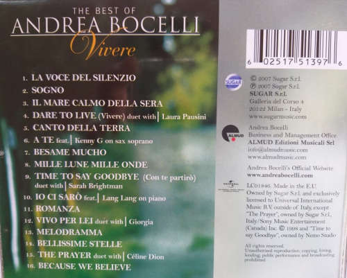3x Andrea Bocelli CDs
