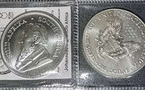 2017 Silver American Eagle and 2021 Kruger Rand