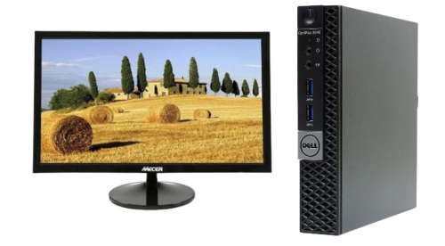 Dell 3040-MICRO, Core i5-6500T 2.5GHz, 8GB RAM , 500GB SSD , Win 10 Pro + 23.8 Mecer Monitor
