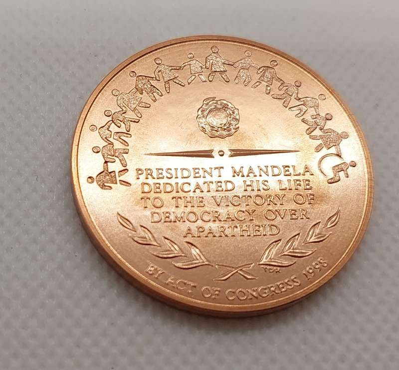 Neson Mandela 1998 copper coin