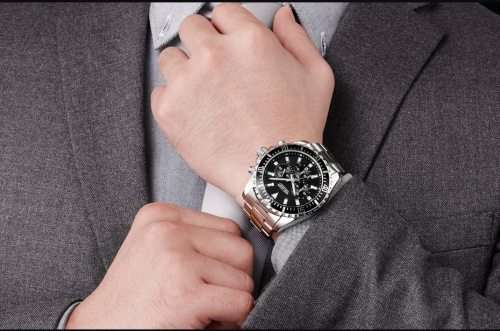 **LOCAL STOCK** MEGIR 2064 SILVER MENS CHRONOGRAPH WATCH