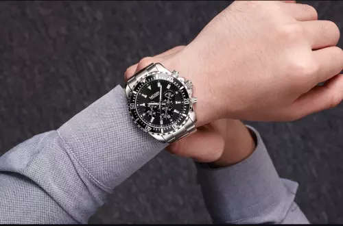 **LOCAL STOCK** MEGIR 2064 SILVER MENS CHRONOGRAPH WATCH