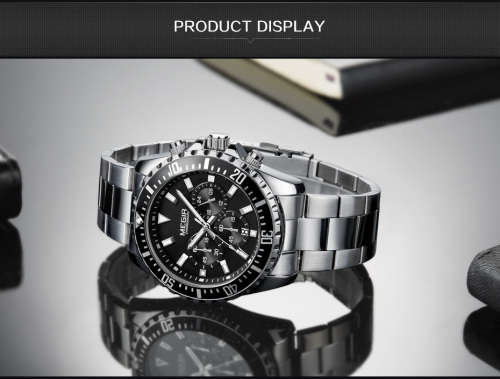 **LOCAL STOCK** MEGIR 2064 SILVER MENS CHRONOGRAPH WATCH