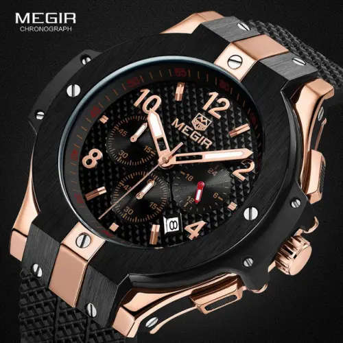 *FREE SHIPPING* MEGIR 2050 MENS BUSINESS CHRONOGRAPH WATCH WITH GIFT BOX