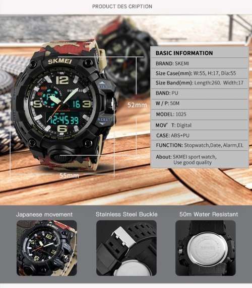 *FREE SHIPPING** SKMEI Men Sport Watches Digital Chronograph Double Time (INCLUDES GIFT BOX)