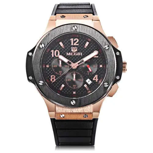 **LOWEST SHIPPING** MEGIR 3002 CHRONOGRAPH MENS BUSINESS WATCH