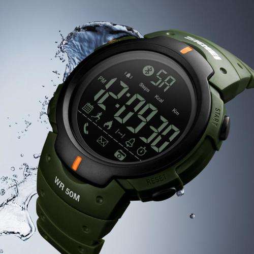 SKMEI BLACK DIGITAL BLUETOOTH SPORTS WATCH - SUPPORTS ANDROID + IOS