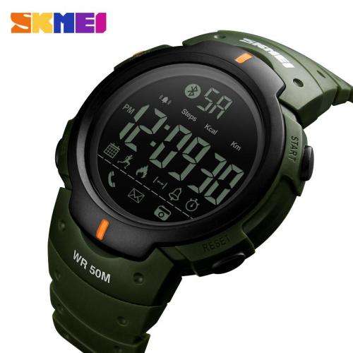 SKMEI BLACK DIGITAL BLUETOOTH SPORTS WATCH - SUPPORTS ANDROID + IOS