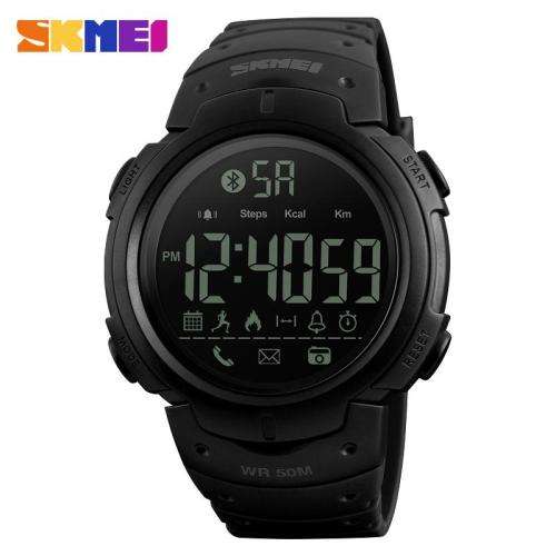 SKMEI BLACK DIGITAL BLUETOOTH SPORTS WATCH - SUPPORTS ANDROID + IOS