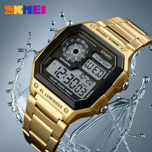 SKMEI DIGITAL GOLD WATERPROOF CHRONOGRAPH WATCH