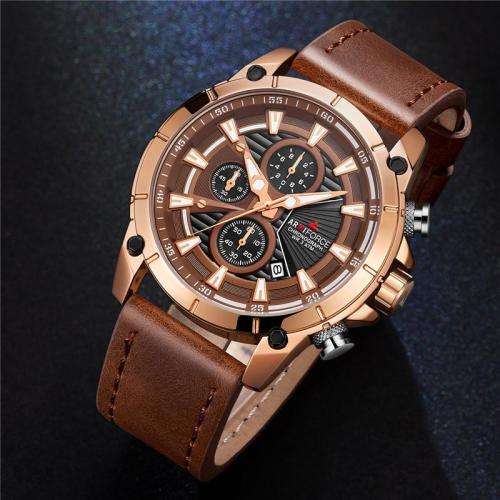 **LOW SHIPPING** ARMIFORCE GENUINE LEATHER CHRONOGRAPH MENS WATCH