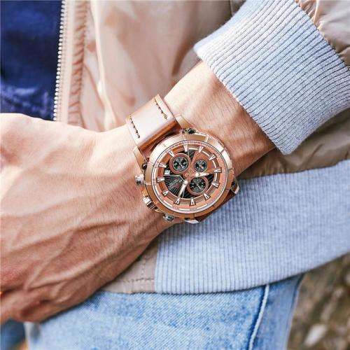 **LOW SHIPPING** ARMIFORCE GENUINE LEATHER CHRONOGRAPH MENS WATCH