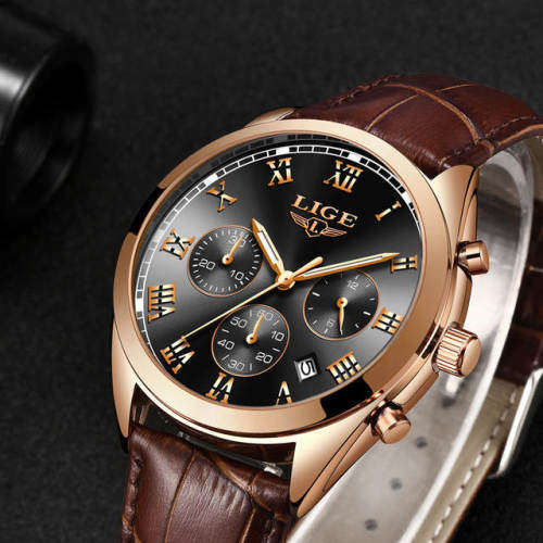 LIGE 9852 BUSINESS MENS FULLY FUNCTIONAL CHRONOGRAPH WATCH