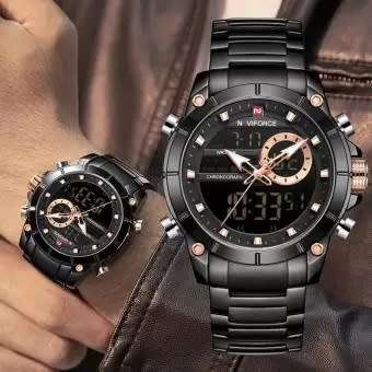 NAVIFORCE 9163 MENS BLACK DIGITAL CHRONOGRAPH WATCH