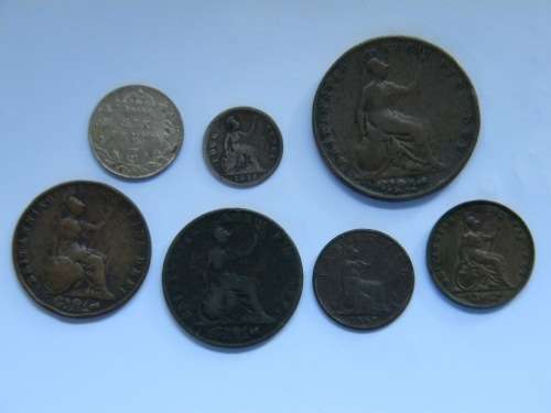 Collection of 7 Georgian & Victorian British Coins 1826-1900 with Combined CV of 612GBP / R11 500