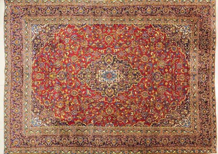 Gigantic ! Authentic Persian Hand Knotted Mashad Carpet 3.80m x 3.00m ! - Pristine !