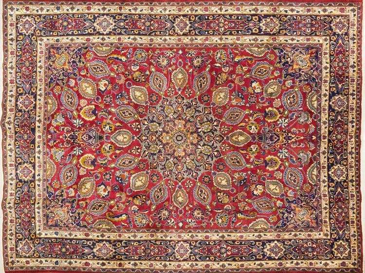Gigantic ! Authentic Persian Hand Knotted Mashad Carpet 3.80m x 2.90m ! - Pristine !
