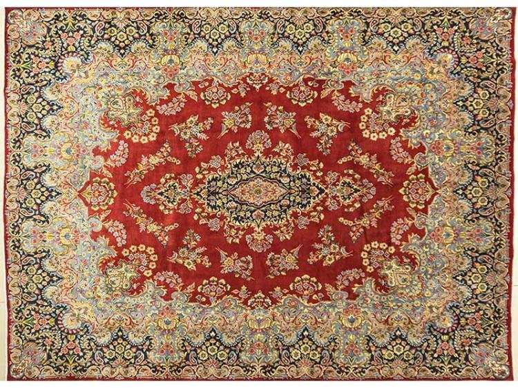 Gigantic ! Authentic Persian Hand Knotted Kerman Carpet 4.00m x 2.95m ! - Pristine As New !