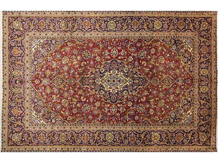 Gigantic ! Authentic Persian Hand Knotted Kashan Carpet 3.72m x 2.38m ! - Pristine As New