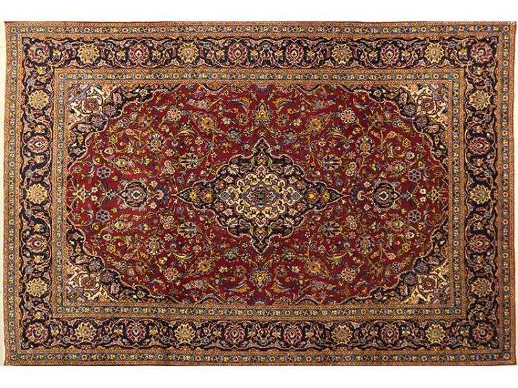 Gigantic ! Authentic Persian Hand Knotted Kashan Carpet 3.35m x 2.35m ! - Pristine As New !