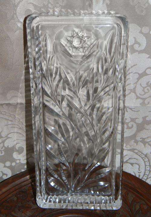 Stunning Rose Cut Crystal Tray / Dish - Excellent - No Damage!