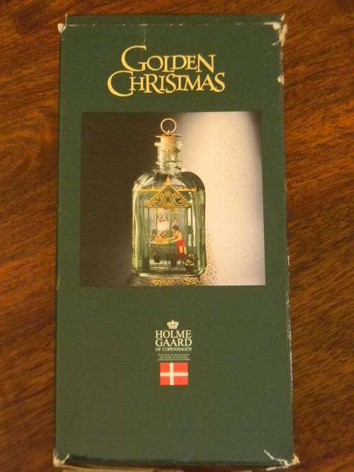* XMAS R1 Specials * Holmegaard - Michael Bang Denmark - Golden Christmas Decanter - Pristine Unused