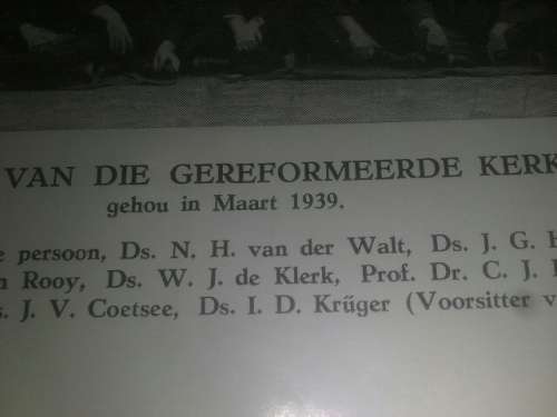 photo generale sinode van die gereformerde kerk van SA 1939
