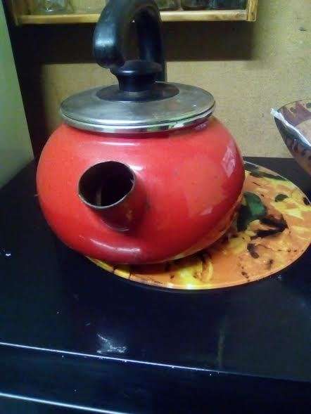 vintage red kettle