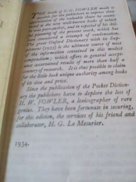 1934 pocket oxford dictionary