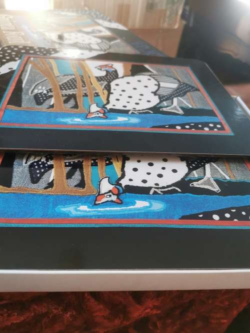 6 GUINEA FOWL PLACE MATS IN ORIGINAL BOX
