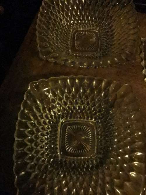 2  VINTAGE SMALL THICK GLASS BOWLS