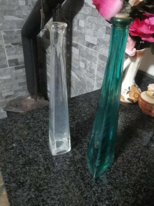 2 COLLECTABLE  GLASS BOTTLES
