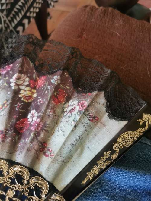 ANTIQUE LADIES HAND FAN
