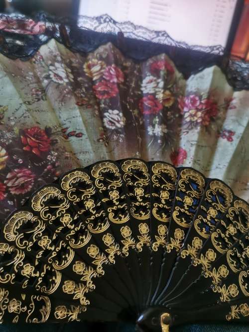 ANTIQUE LADIES HAND FAN