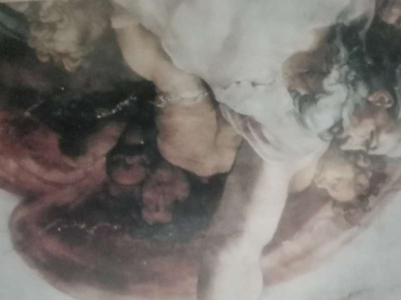 FRAMED MICHELANGELO PRINT CREATION OF ADAM WITH GLASS