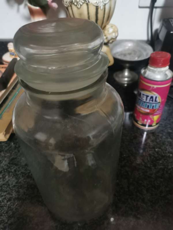 VINTAGE GLASS COOKIE JAR